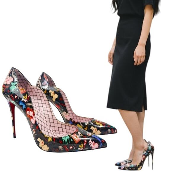 Christian Louboutin Shoes - New Christian Louboutin Hot Chick Dr Bored Patent Leather Pumps Black Size 37